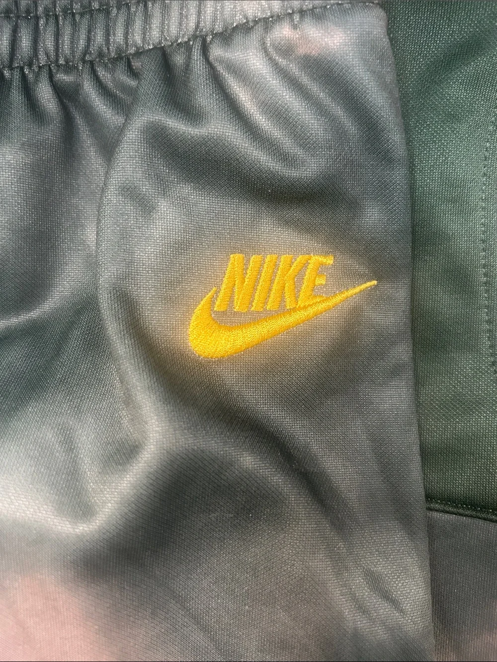 Nike Green Tie-Dye Tracksuit with Yellow Swoosh